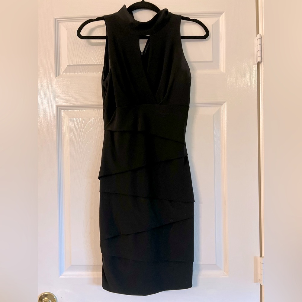 WHBM Mock Neck Black Bandage Dress SZ 4